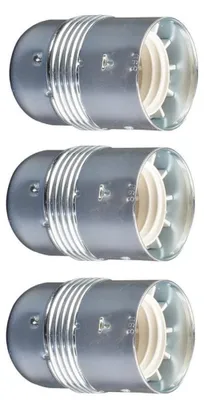Productafbeelding van Lamphouder - Glad - E27 - Chroom - Per 3 stuks