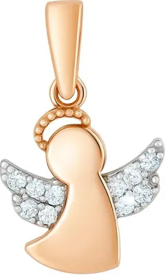Produktbild von Golders Engel-Anhänger aus 585 Rotgold mit Zirkonia, Goldschmuck für Damen
