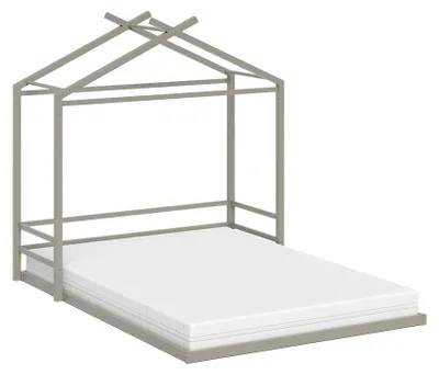 Obrázok produktu pre Podlahová posteľ Vitalispa Roofy Greige 140x200 s matracom, Model 62985