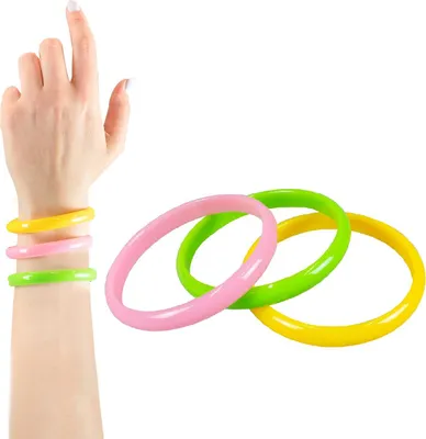 Produktbild von Neonfarbene Disco-Armbänder 80er Jahre, 3 Stück.