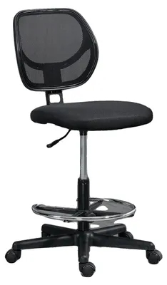 Image de Chaise de dessin, tissu maillé, réglable en hauteur, 59 L x 61 l x 93-113 H cm, capacité de charge de 120 kg