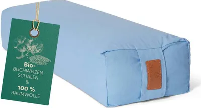 Produktbild von #DoYourYoga Jóga podhlavník Paravati - plněný organickými pohankovými slupkami - 67x22x13cm - světle modrý