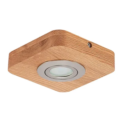 Produktbild von Lindby LED-Deckenleuchte Mikari, 14 cm, Holz, schwenkbar