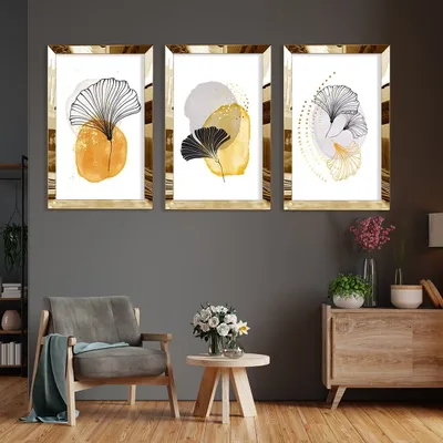 Imagen del producto de Wallity, Huhu395 - Cuadro decorativo de MDF y plexiglás (3 unidades), 30 x 40 cm, multicolor, 100% MDF