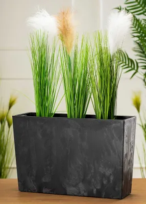 Obrázok produktu pre HowHomely 12L kvetináč Bloom 36 cm vysoký, kvetináč, čierny kvetináč na balkón do záhrady