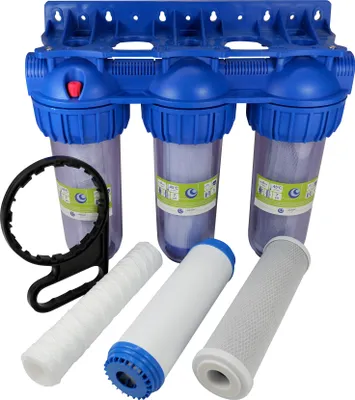 Produktbild von 3-Stufen Vorfilter System Wasserfilter 1Zoll IG für Wasserversorgung Haus/Garten