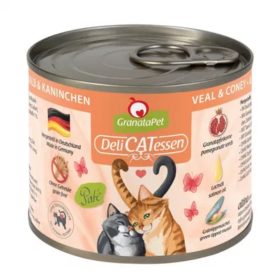 Produktbild von GranataPet DeliCATessen Kalb & Kaninchen, Adult, jede Rasse, Kaninchen, Kalbsfleisch, 200 g, Getreidefrei