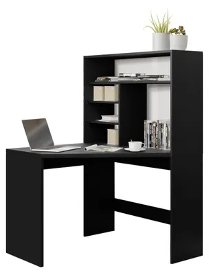 Produktbild von MIRJAN24 Eckschreibtisch Zayden, Schreibtisch L-Form, Ecktisch vom Hersteller, Jugendzimmer, Regal (Farbe: Schwarz)