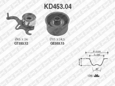 Produktbild von SNR KD453.04 Zahnriemensatz für OPEL Corsa B Schrägheck (S93) 136-Zähne