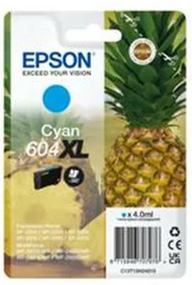 Imagen del producto de Epson 604XL - 4 ml - Cian - original - Blíster con señal de alarma de radiofrecuencia/acústica - Cartucho de tinta - compatible con Expression Home XP-2200, 2205, 3200, 3205, 4200, 4205, WorkForce WF-2910, 2930, 2935, 2950