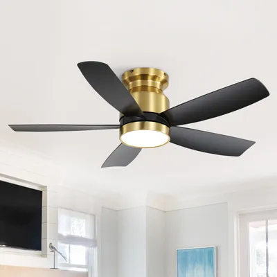 Produktbild von Sofucor Deckenventilator mit Lichtern, DC, 106.6 cm, 5 ABS-Flügel, Schwarz