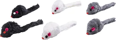 Produktbild von Beeztees Maus - Katzenspielzeug - Plüsch - Farblich Sortiert - 6 ST -