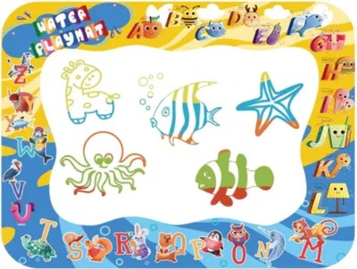 Produktbild von Kreativset Aqua Water Doodle Matte, Montessori Spielzeug 80x100cm XL (Inklusive 4 nachfüllbarer Magic Pens, Kindgerecht und sicher, Fördert Kreativität, motorische Fähigkeiten, tra
