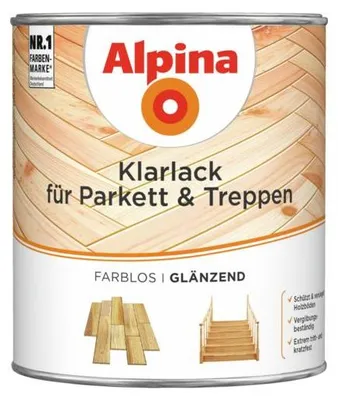 Produktbild von Alpina Klarlack für Parkett & Treppen 2 Liter glänzend