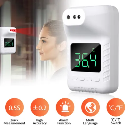 Produktbild von Bezkontaktný infračervený teplomer Nástenné automatické teplomery na čelo Digitálny teplotný alarm Horúčka LCD displej pre kancelárie Obchody Školy