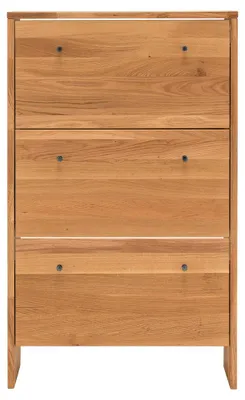 Produktbild von Schuhschrank Eiche Massivholz mit 3 Klappen CUENCA-137
