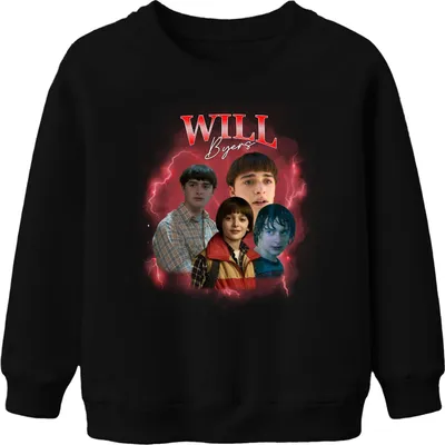Immagine prodotto di WILL Byers Stranger Fan Gift Retro Vintage Series 90s Bootleg Unisex Kids Felpa Pullover, Nero, 104