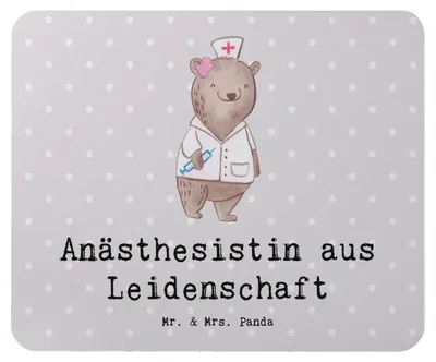 Produktbild von Mr. & Mrs. Panda Mouse Pad Anästhesistin Leidenschaft - Grau Pastell - Geschenk, Mousepad, Anästhesie, Witzig, Lustig, Krankenhaus, Spruch, pc mauspad, mausunterlage