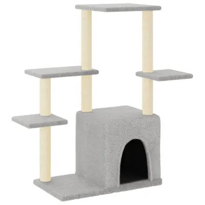 Produktbild von vidaXL Kratzbaum mit Sisal-Kratzsäulen Hellgrau 97,5 cm