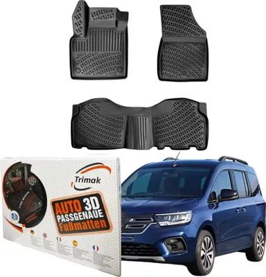 Produktbild von Trimak Autofußmatten kompatibel mit Renault Kangoo 3.Gen 2021 - 2026 Auto Allwetter Gummimatten