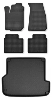 Produktbild von Gummimatten + Kofferraumwanne für Opel Omega B 1994-2003 (Kombi) – Schwarz, modellangepasst – Wielganizator Semi-Universal