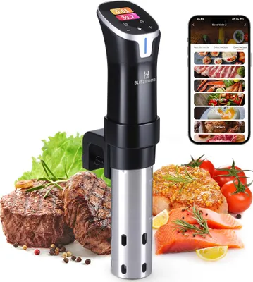 Obrázek produktu pro BlitzHome® SV2401C 1100W Smart sous vide vařič - APP ovládání, barevný dotykový displej, přesnost ±0,5 °C, 99hodinový časovač, EU zástrčka