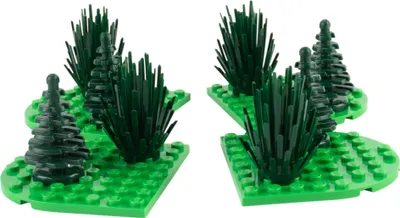 Obrázek produktu pro LEGO® MOC 12dílná sada stromů a keřů v tmavě zelené barvě Díly 12x