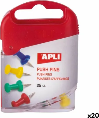 Obrázek produktu pro Kolíčky na nástěnku Apli barevný nikl (20 kusů)