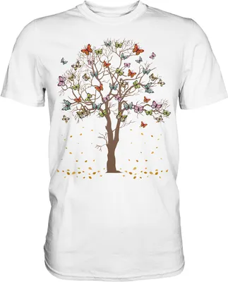 Produktbild von Frauen Schmetterling Baum T-Shirt – White / L