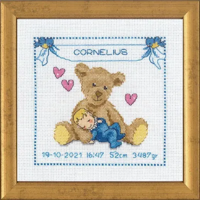 Immagine prodotto di Permin ricamo a punto croce "Cornelius", schema contato, 19x19cm, 92-9713