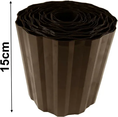 Produktbild von Rasenkante dunkel-braun Beet-Einfassung Rasen-Begrenzung Rasenrand Trapez-Welle