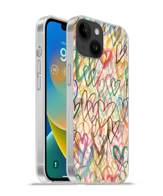 Produktbild von MuchoWow® Handyhülle Schutzhülle Hülle für Apple iPhone 14 - Softcase Eine Illustration mit Herzen im Hintergrund Silikon Softcase Handy Hülle - Mobiltelefonhülle