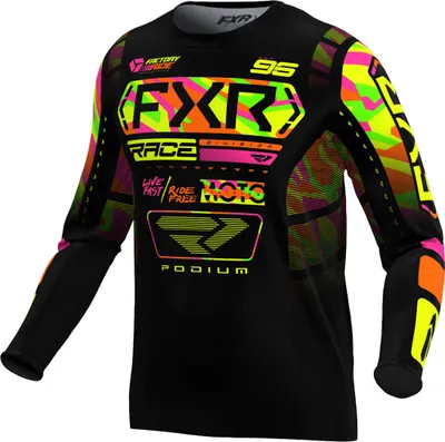 Produktbild von FXR Podium 2025 Motocross Jersey, schwarz/gelb/grün, XL