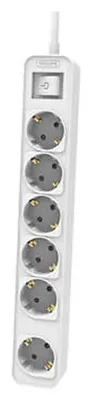 Image de Bloc multiprise avec 6 prises et interrupteur Philips CHP2164W/62 (1,5 m)