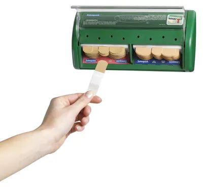Produktbild von Cederoth SALVEQUICK PFLASTERSPENDER 490700 mit 40 Textilpflaster (REF 6444) und 45 wasserabweisende Pflaster (REF 6036)