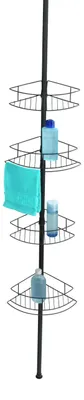 Produktbild von WENKO Teleskop Eck Regal 4 Ablagen Edelstahl Dusche 65-275 cm Dolcedo
