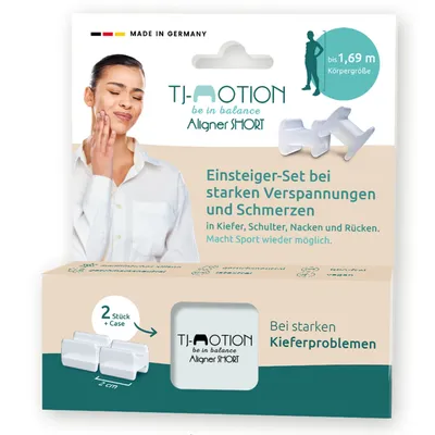 Produktbild von TJ-Motion Aligner SHORT 2cm – Kieferentspannung & Vagusnerv-Aktivierung – 2er Set aus medizinischem Silikon – gegen Kiefer-, Nacken- & Rückensch