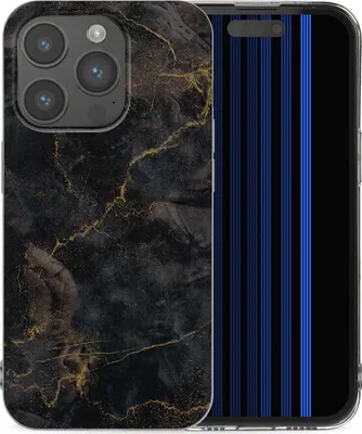 Produktbild von imoshion Design Hülle iPhone 15 Pro - Black Marble Transparent
