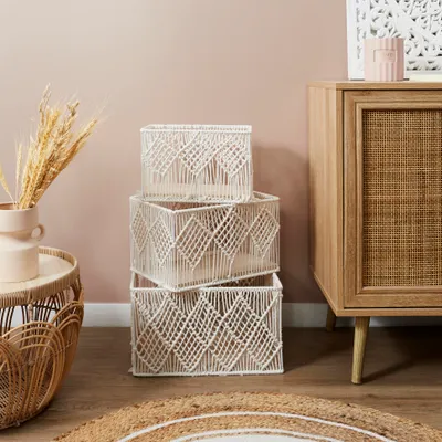 Image de Panier Rectangulaire Gigogne X3 Boho