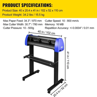 Immagine prodotto di Tagliacarte in vinile - Taglierina per vinile - Macchina da taglio - Plotter - Tagliacarte per adesivi - Larghezza di taglio di 34 pollici