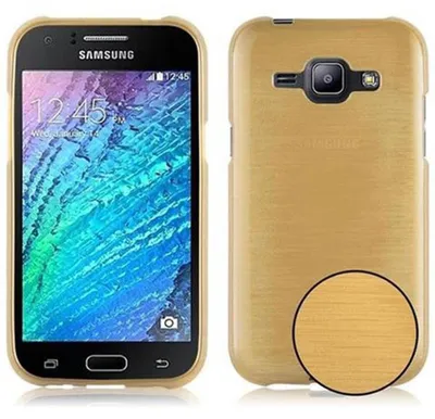 Image de Cadorabo Housse pour Samsung Galaxy J1 2015 Housse de protection en or Housse de protection TPU silicone Etui Case Cover