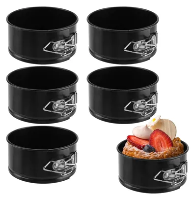 Mini-Springform 6er Set, 10 cm, antihaftbeschichtet, schwarz