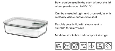 Productafbeelding van Mepal glazen set EasyClip, 3-delig (2x700 ml + 1500 ml) - Nordic Sage, artikelnummer 106186294700, EAN 8720294068242
