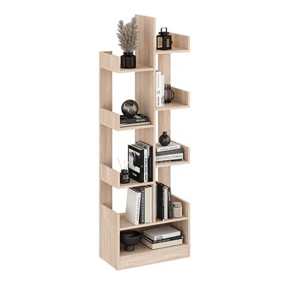 Produktbild von KOMTO Bücherregal in Baumform - Regal mit 9 Ebenen, Pflanzenregal, Standregal für Wohnzimmer, Kinderzimmer, Schlafzimmer, Pylos 60 x 180 x 32 cm