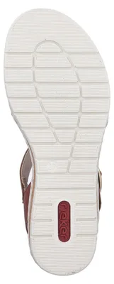 Produktbild von Rieker Damen Sandale sportliche Sohle mit Keilabsatz in Korkoptik V4191, Größe:37 EU, Farbe:Braun