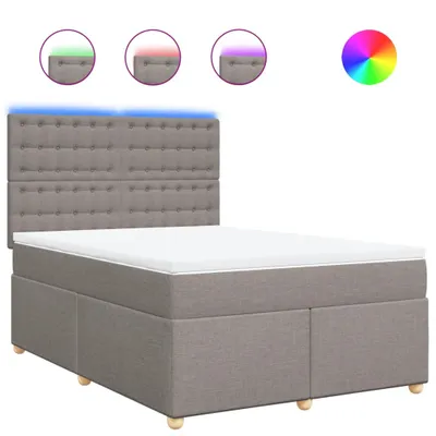 Produktbild von Boxspringbett mit Matratze Taupe 160x200 cm Stoff