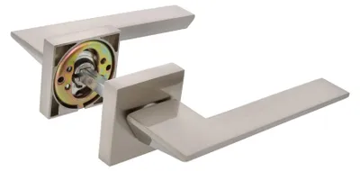 Produktbild von Amig - Türgriff-Set | Mod. ZAHORA | 52 x 146 mm | Mit Bocallave | Elegantes und schlichtes Design | Ergonomischer Griff | Zamak Silber matt