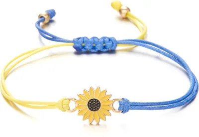 Produktbild von INF Makramee-Armband in ukrainischen Farben Mehrfarbig
