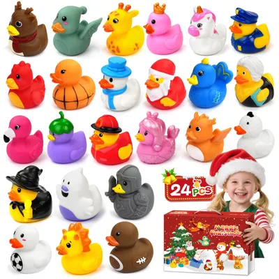 Productafbeelding van Adventskalender 2026 eenden voor kinderen - Peuters - Baby's - 24 unieke eenden - Badeenden - Kerstmis - Countdown