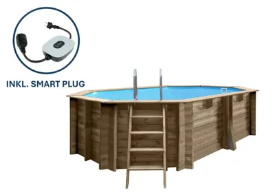 Produktbild von GRE Holzbecken oval Modell Grenade 2 436 x 336 x 117 cm, Komplettset
